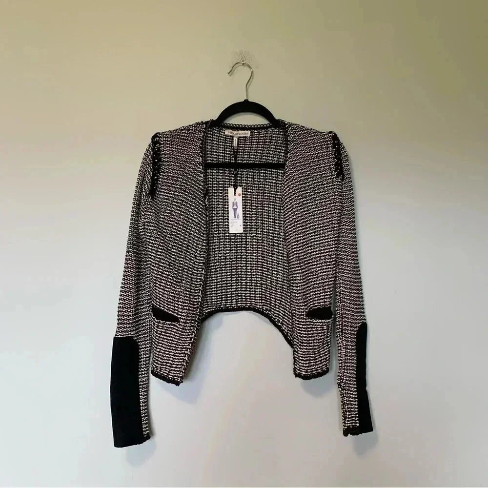 Nwt Heartloom Black White Open Jacket Azure Sweater